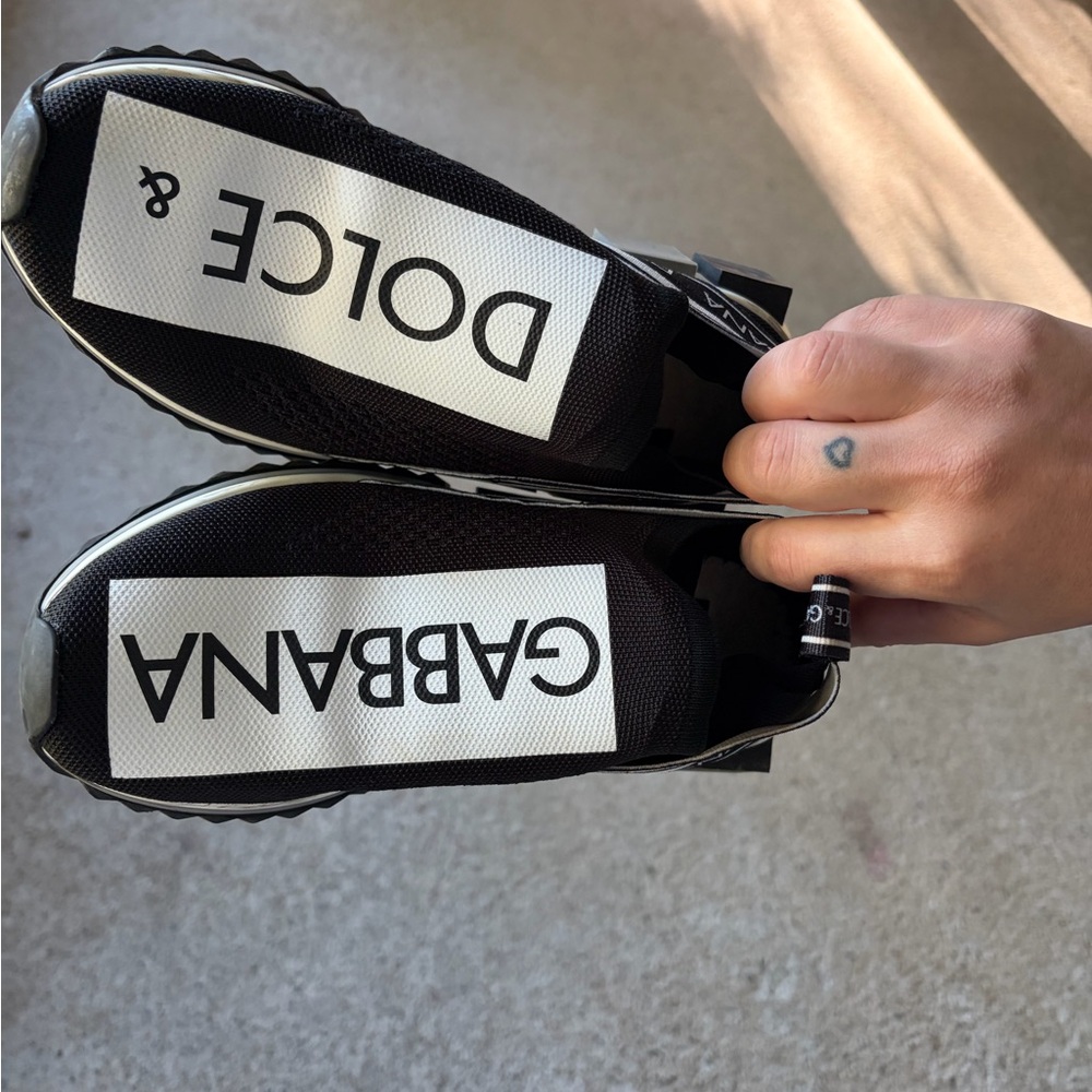 Dolce & Gabbana Black and White Logo Sneakers